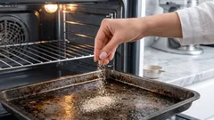 Unohda voimakkaat kemikaalit: kaksi ruokalusikallista uunipeltiin – ja uunisi puhdistuu itsestään tunnissa