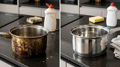 Poista kattilasta palaneet jäänteet ilman hankaamista: yksinkertaisia kotitalousvinkkejä